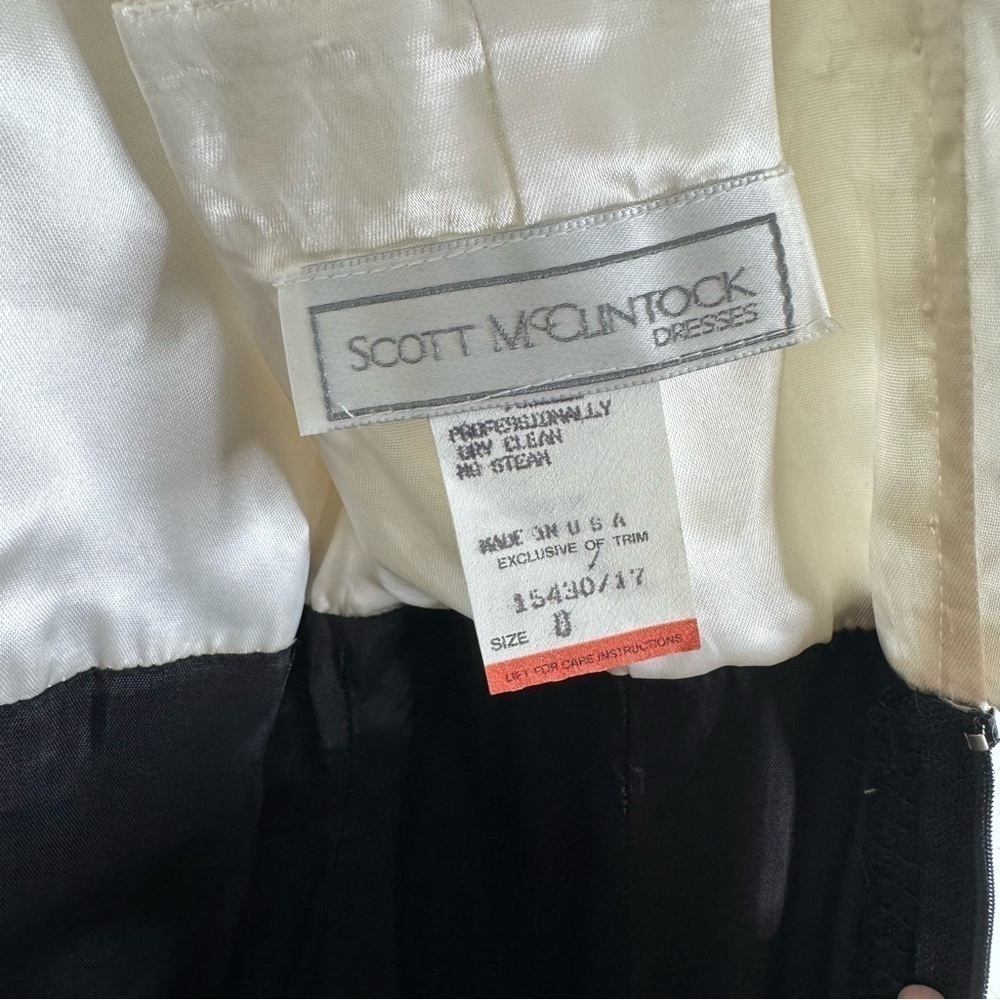 Scott McClintock 80s Victorian Lace Satin Dress Sz 8 - Picture 10 of 15